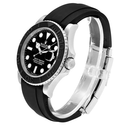 rolex yacht master rubber strap silver|rolex rubber strap yachtmaster.